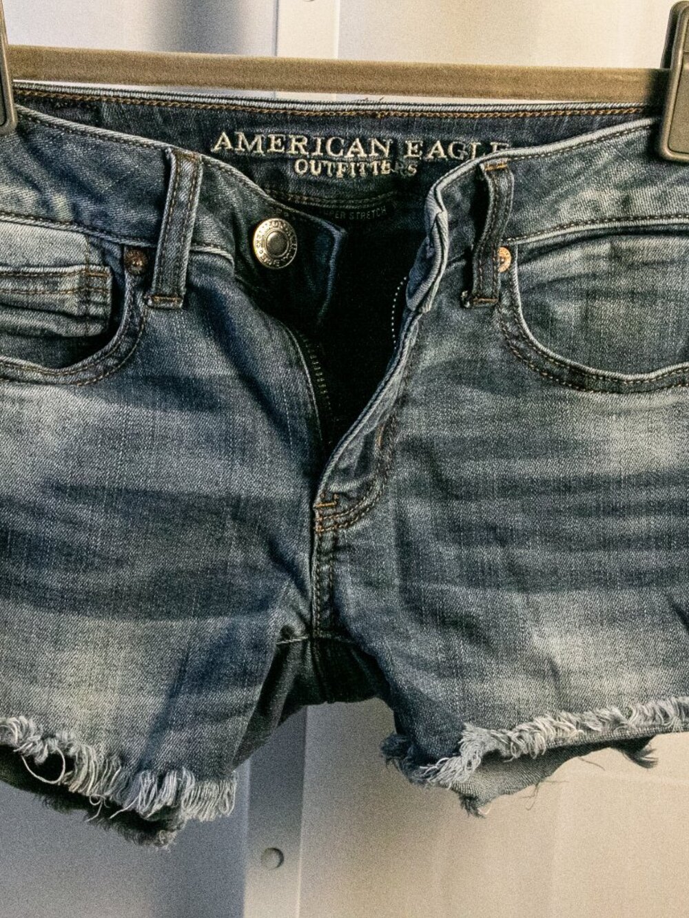 American Eagle Midi Super Stretch denim shorts